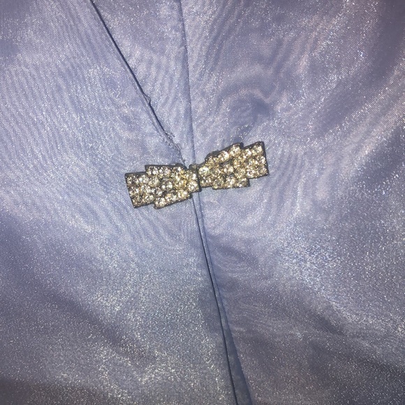 Alex‎ Evenings Dressy blue blouse size M polyester but looks like organza - Picture 3 of 7